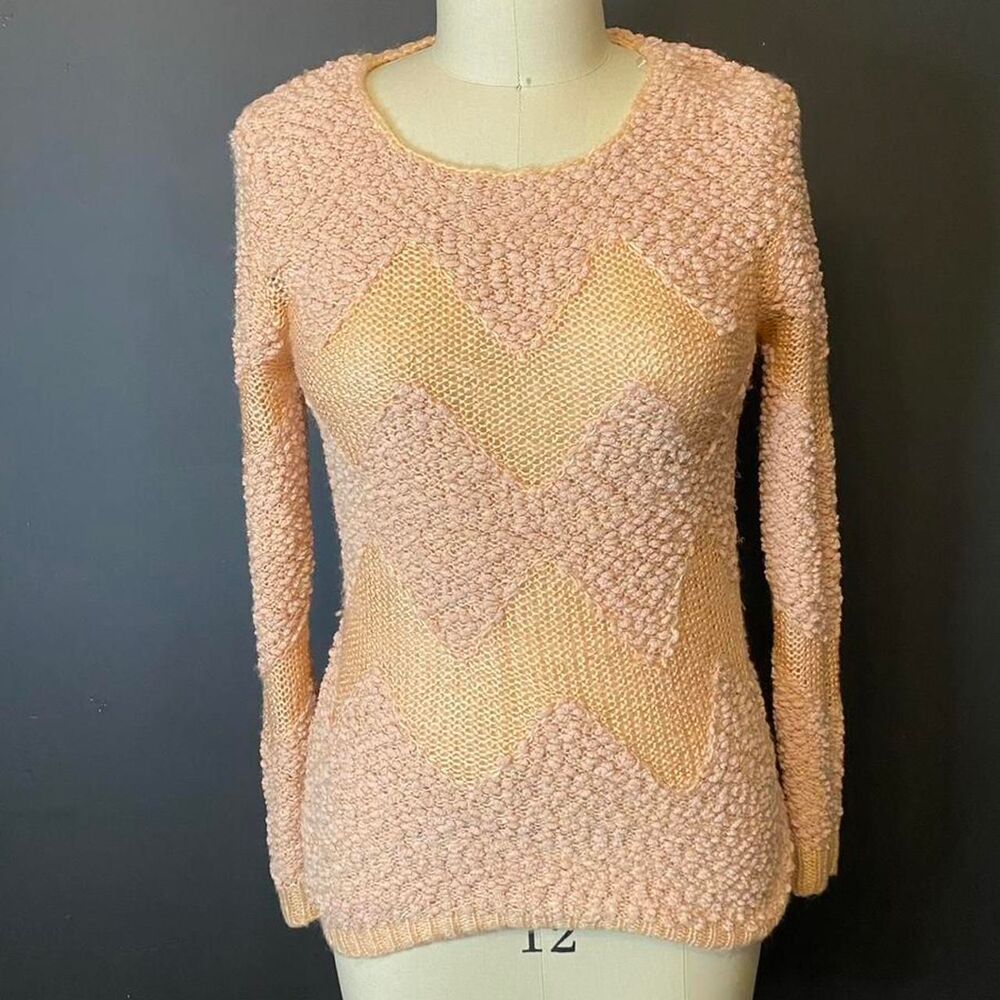 Charlotte-russe Women's Pink and Tan Jumper